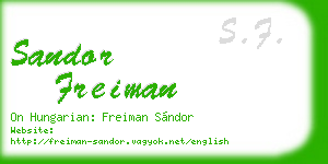 sandor freiman business card
